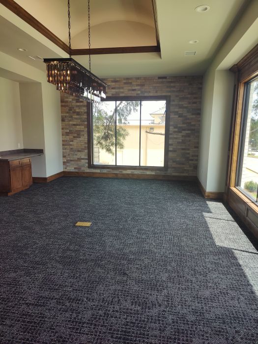 Grey carpet installation in Tyler, Texas 