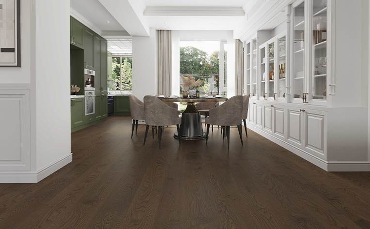 hardwood flooring in dining room